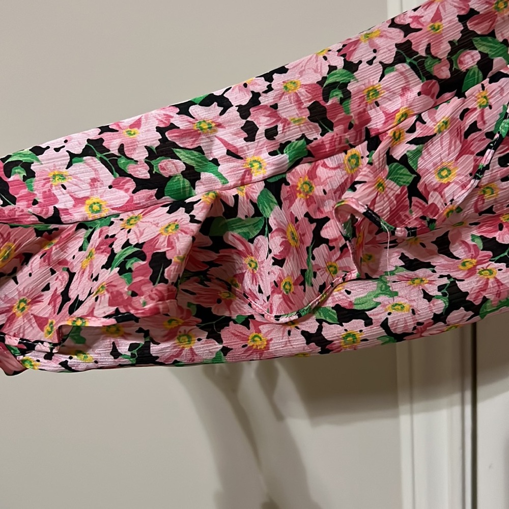 Zara pink floral silky blouse - Picture 5 of 7